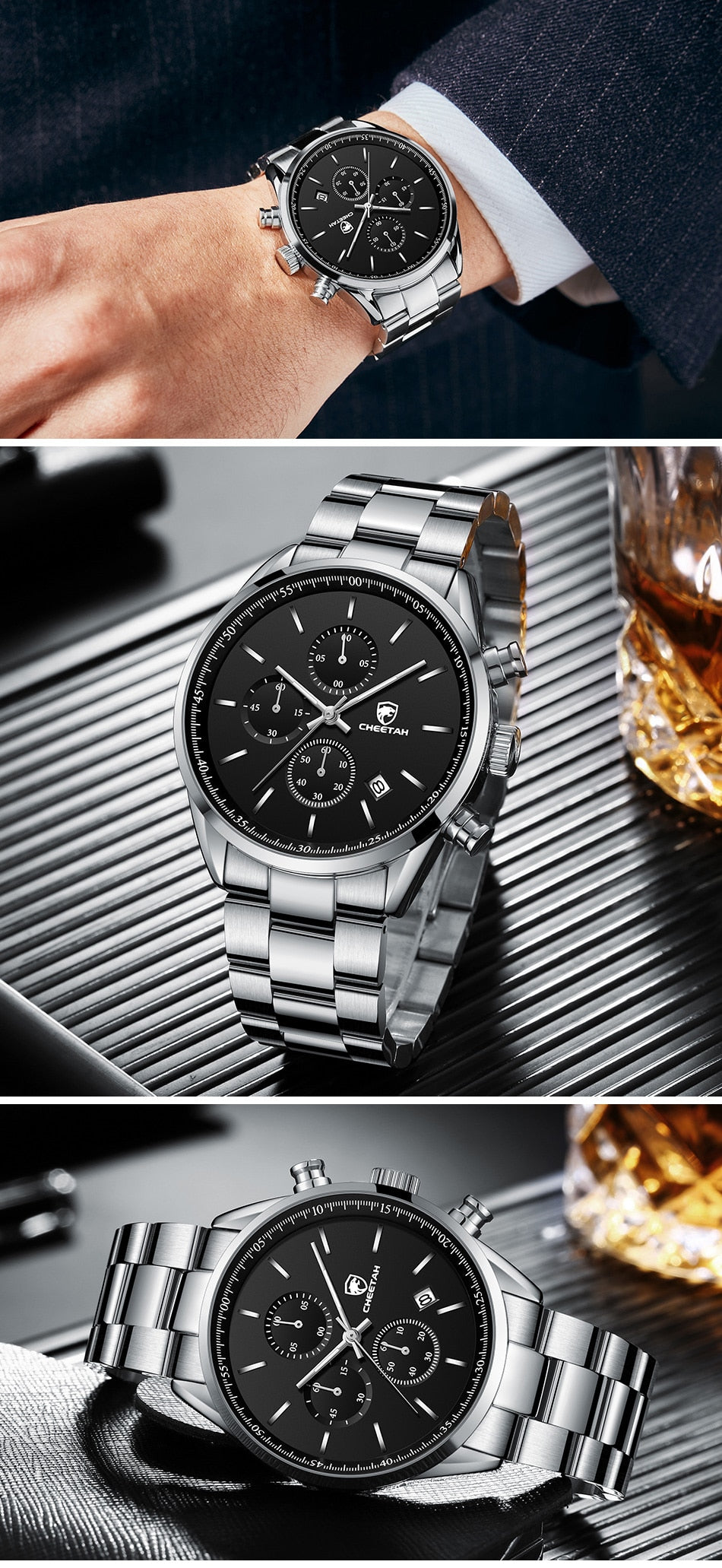 Watches for Men Brand Luxury Fashion Business Quartz Men’s Wristwatch Stainless Steel Waterproof Sports Clock