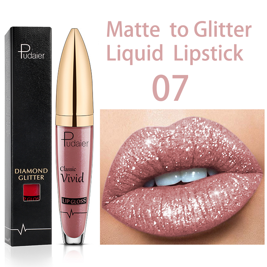 Matte Glitter Liquid Lipsticks Diamond Shiny Lip Gloss Waterproof Long Lasting Pearl Lipgloss