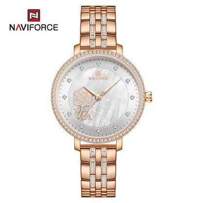 Stylish and Waterproof NAVIFORCE Rose Gold Watch for Women Clock Relogio Feminino