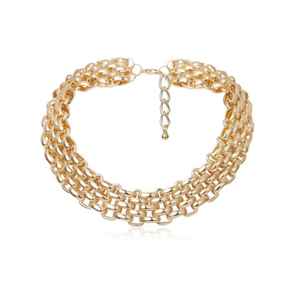 Punk Chunky Chain Choker Necklace for Women Hip Hop Gold Color Layered Collar Necklace Statement Fashion Jewelry