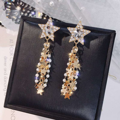 Boho Gold Earrings 2023 Trendy Earrings style Crystal Pearl