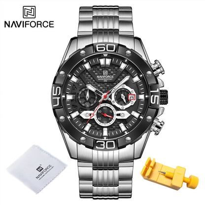 NAVIFORCE Fashion Watches For Men Luxury Original Classic Quartz Clock Analog Chronograph Sport Waterproof Steel Male WristWatch