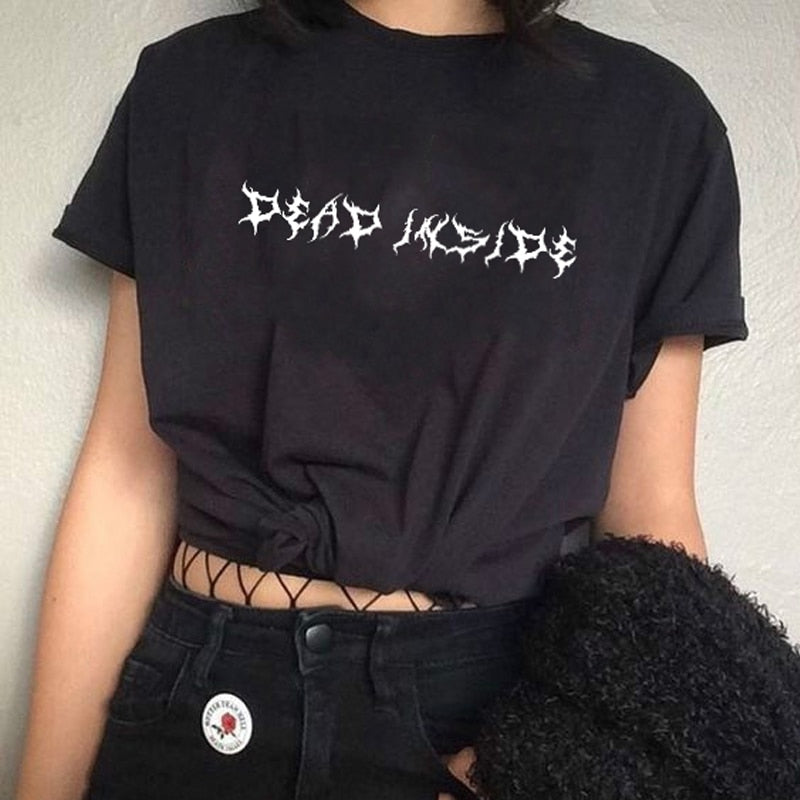 Nothing Kills You Like Your Mind Letter Printed New Arrival Black Female Tee T-Shirt Casual Funny Dark Harajuku Style Tee