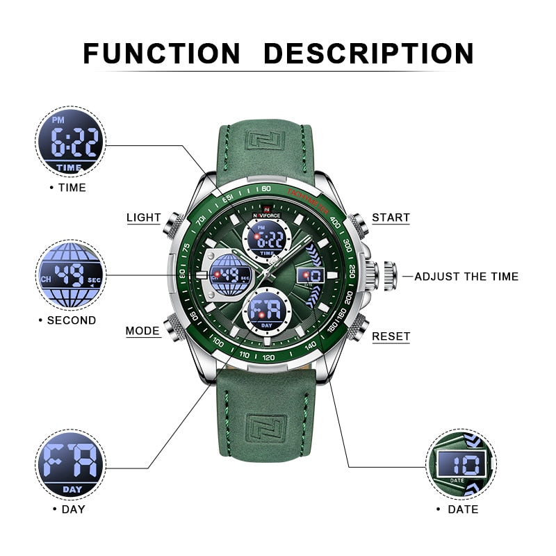 New NAVIFORCE Fashion Military Watches for Men Luxury Watch Original Sports Chronograph Watch Waterproof Quartz WristWatch Clock Gift