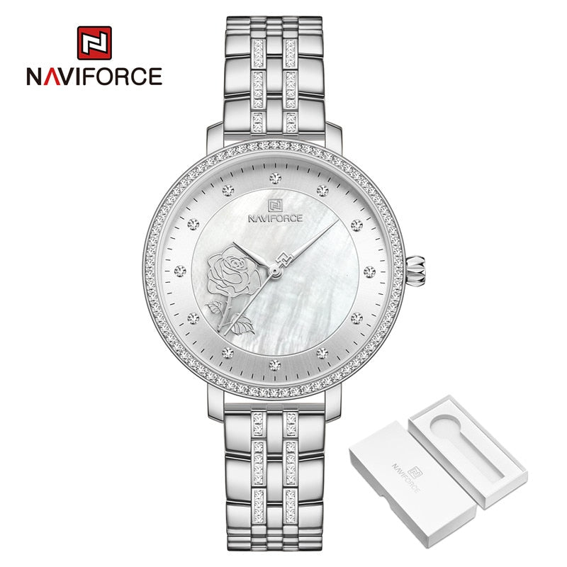 Stylish and Waterproof NAVIFORCE Rose Gold Watch for Women Clock Relogio Feminino