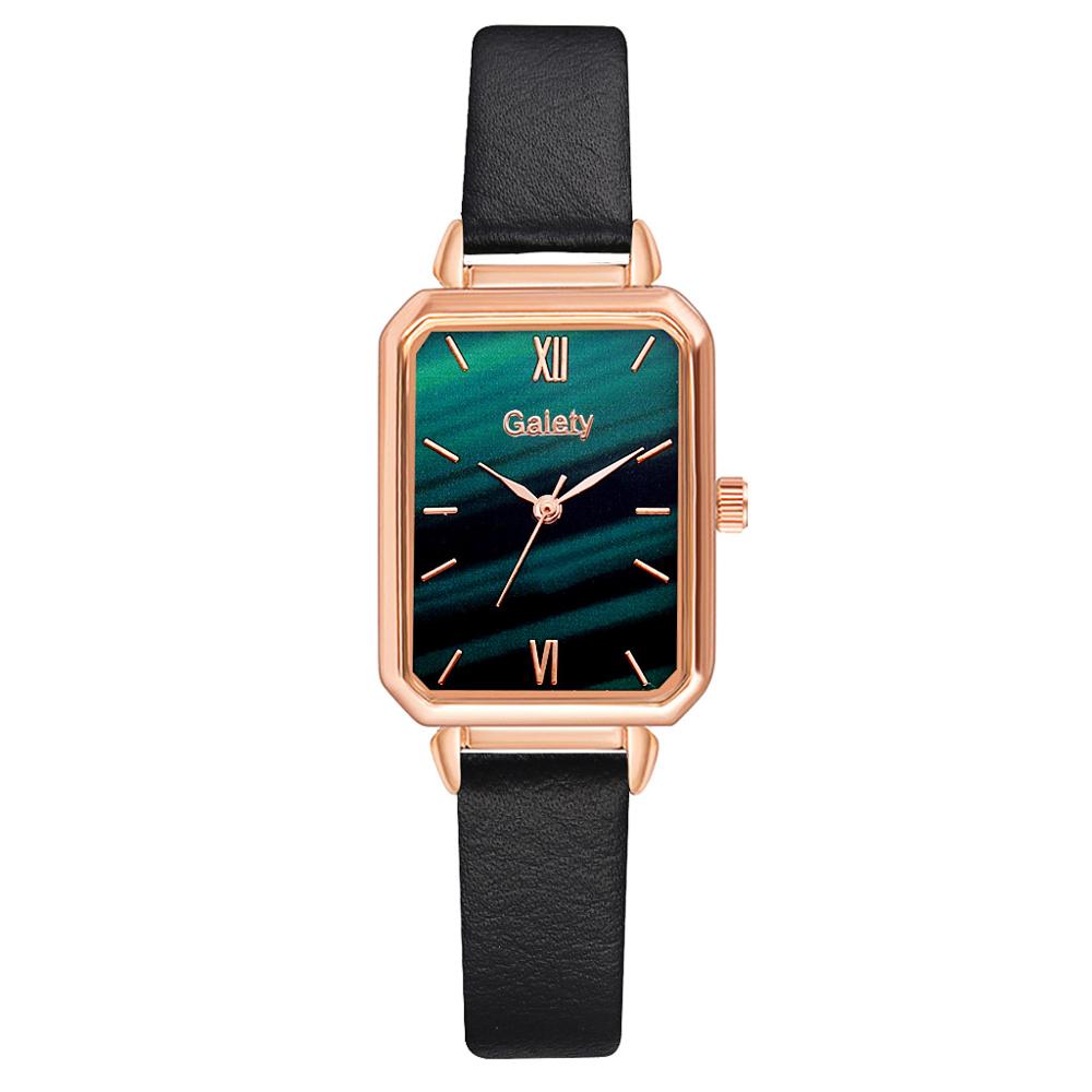 Brand Women Watches Fashion Square Dial Ladies Quartz Watches Bracelet Set Green Dial Simple Rose Gold Mesh Luxury Women Watches