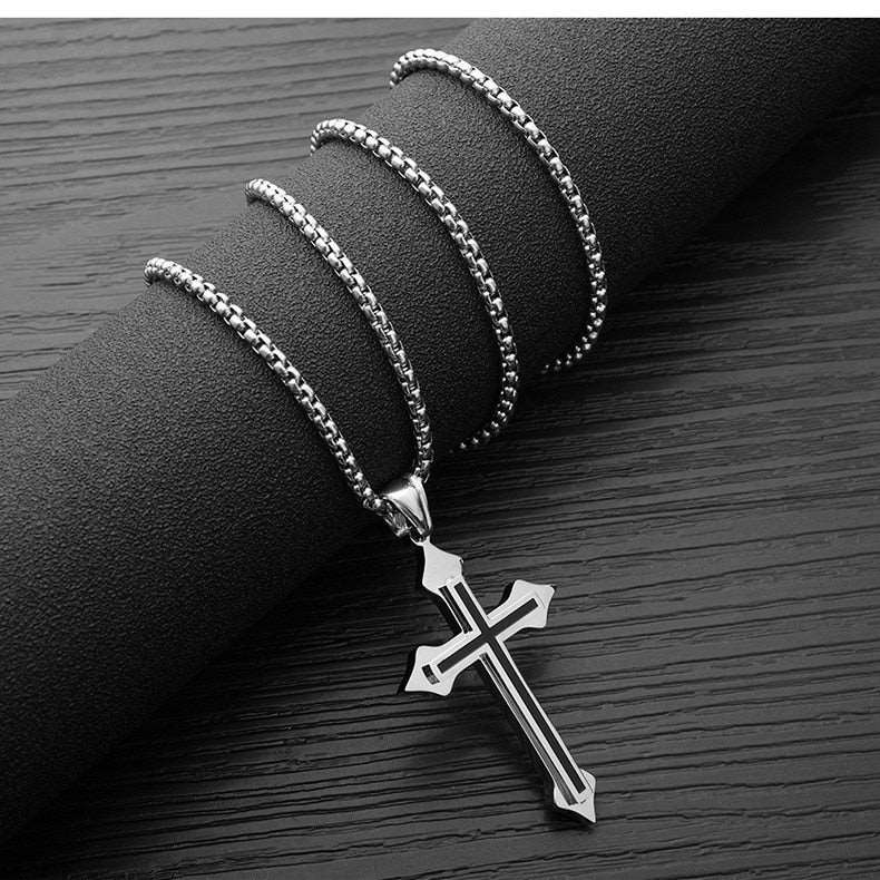 Best New Fast and Furious 7 Moive Cross Tourette Necklace Dominic Toretto Crystal Jesus Cross Pendant Necklace For Men Gifts Jewelry