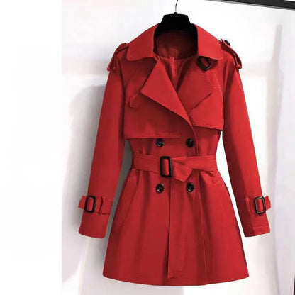 Women Vintage Elegant Clothes Trench Coat All-match Elegant Fashion Double Breasted Loose Street Short Jacke