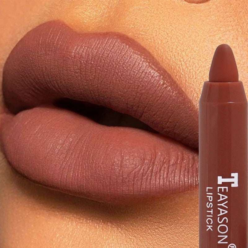 12 Colors Sexy Matte Lipstick Waterproof Long Lasting Color Rendering Non-stick Velvet Lips Liner Pencil Woman Makeup Cosmetics