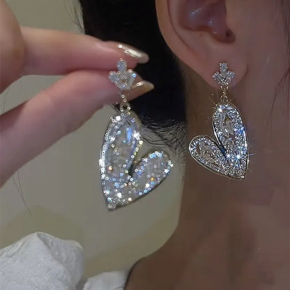 Elegant Mesh Zircon Earrings - Unique Design, Light Luxury, and Fashionable Trend for Women's Jewelry Parties - Premium Gift