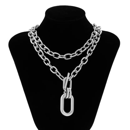 Punk Chunky Chain Choker Necklace for Women Hip Hop Gold Color Layered Collar Necklace Statement Fashion Jewelry