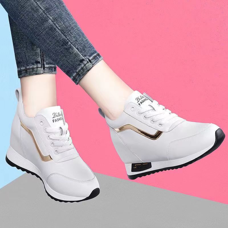 Women's Autumn Wedge Shoes Casual Increase Shoes with Hidden Heels, Thick Bottom Breathable Trainers - Zapatos De Mujer