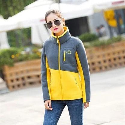 Women's Thickened Plush Fleece Coat Loose Zip Embroidered Jacket