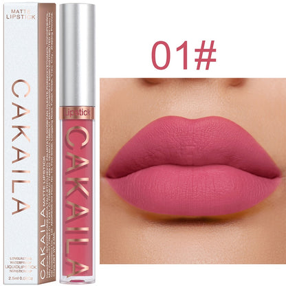 Velvet Matte Lip Gloss Sexy, Long Lasting, Non-stick Cup, Waterproof - Women's Beauty Makeup in Red shade