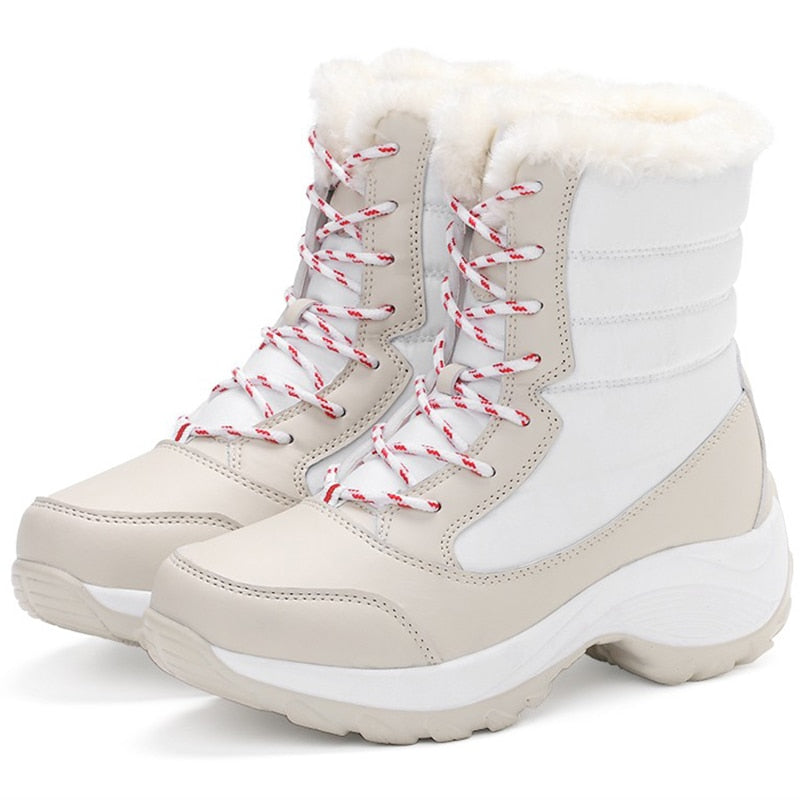 Women's Lightweight Ankle Boots Platform Heels, Winter Botas Mujer, Keep Warm Snow Shoes for Females - Botines