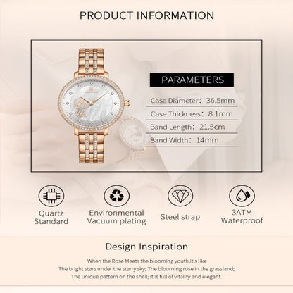 Stylish and Waterproof NAVIFORCE Rose Gold Watch for Women Clock Relogio Feminino