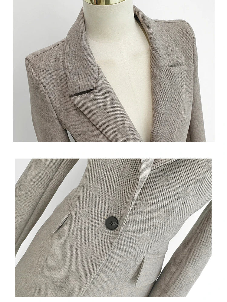 Vintage Korean Style Office Fashion with a 3-Piece Women's Blazer Suit for Chic Business Elegance