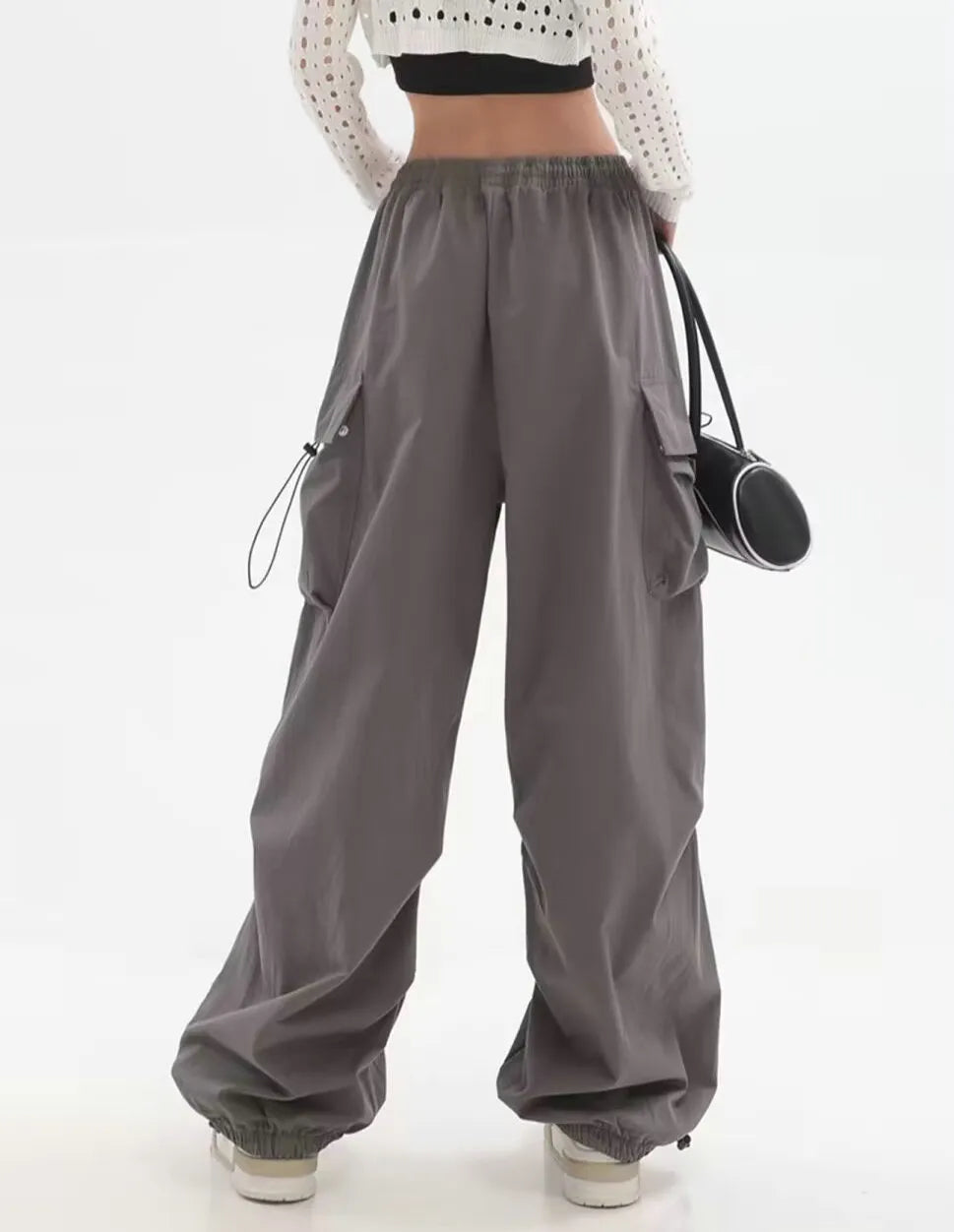 Cargo Pants Women Baggy Trousers 2024 Fall Streetwear Oversized Pants Vintage Casual Elastic Waist Loose Sweatpants Women