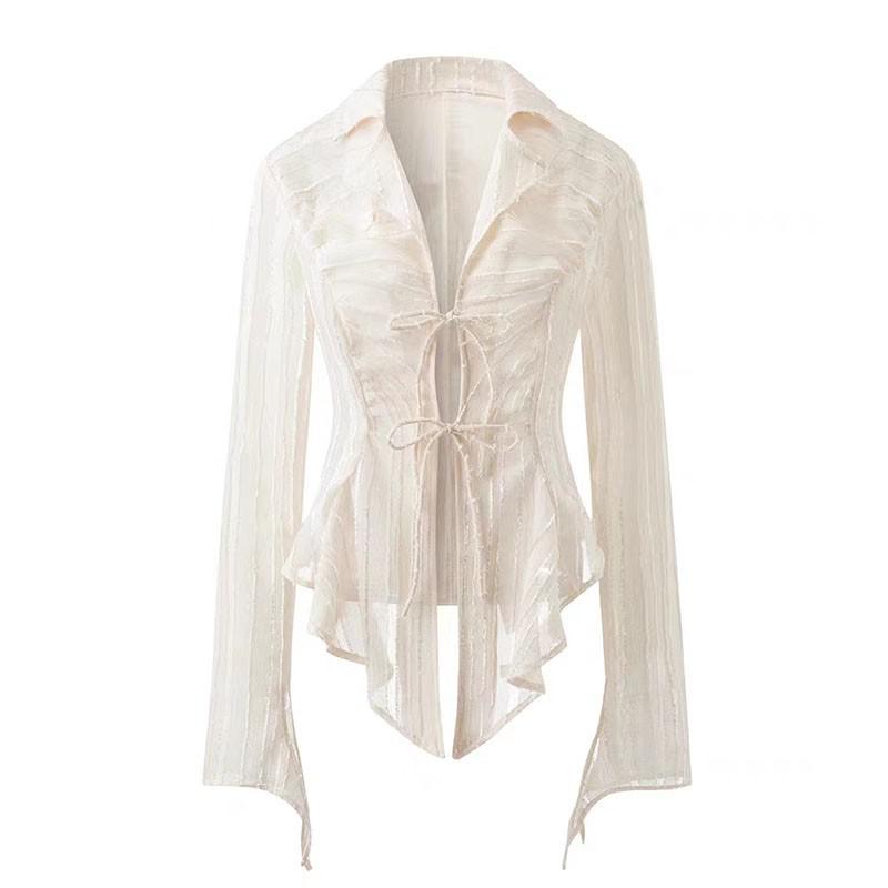 Step into the Enchanting World of Fairycore with our Lace Up Women Blouse