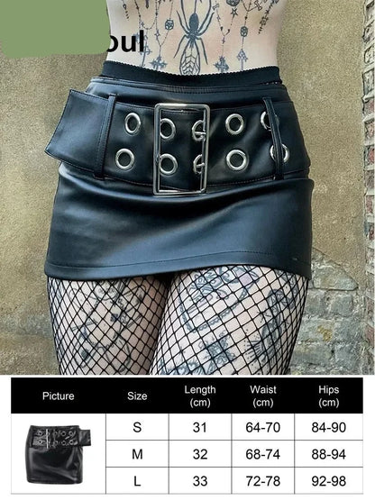  Black High Waist Women Skirt 2023 New Y2k Style Harajuku Punk Goth Dark Grunge Streetwear Female Clothe