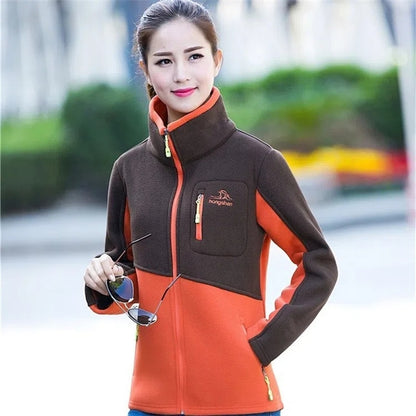 New Korean Women's Thickened Plush Fleece Coat Loose Zip Embroidered Jacket, Sweatershirt for Young and Middle-aged Females