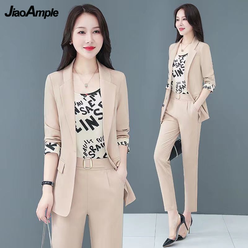 Modern Elegance Women Three-Piece Fashion office Suit Set - Professional Wear with a Touch of Korean Sophistication