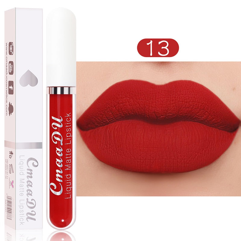 Velvet Matte Lip Gloss Sexy, Long Lasting, Non-stick Cup, Waterproof - Women's Beauty Makeup in Red shade