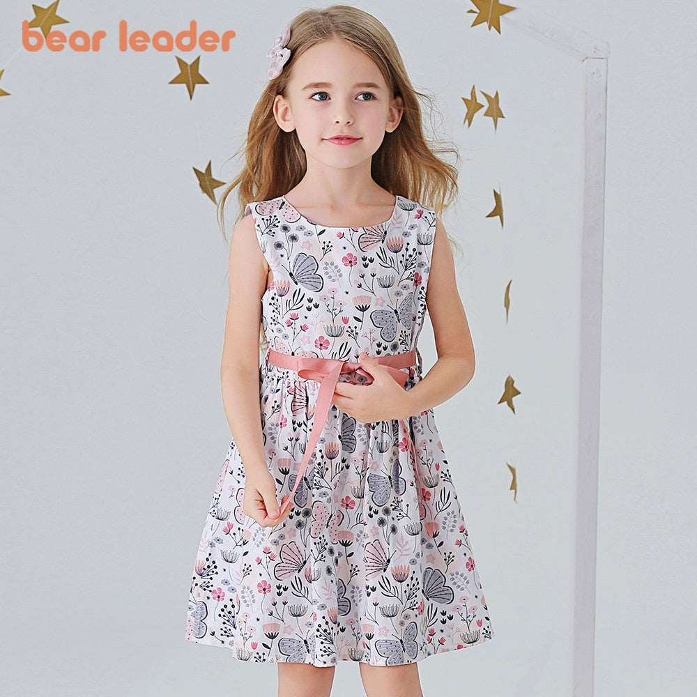 Bear Leader Girl Princess Dress New Summer Kid Girls Dress Floral Sweet Children Party Suits Butterfly Costume Children Clothing