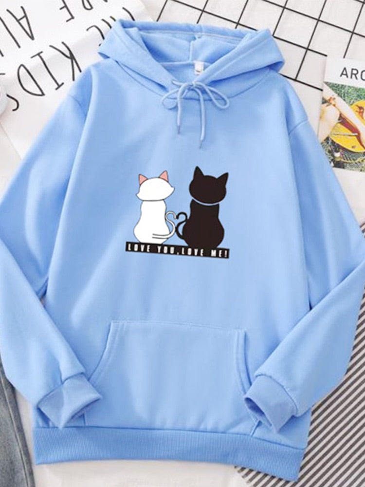 Harajuku Hoodie: Streetwear Hoodies for Women with Cute Cat Print - Autumn Long Sleeve Sweatshirt for a sudadera mujer style