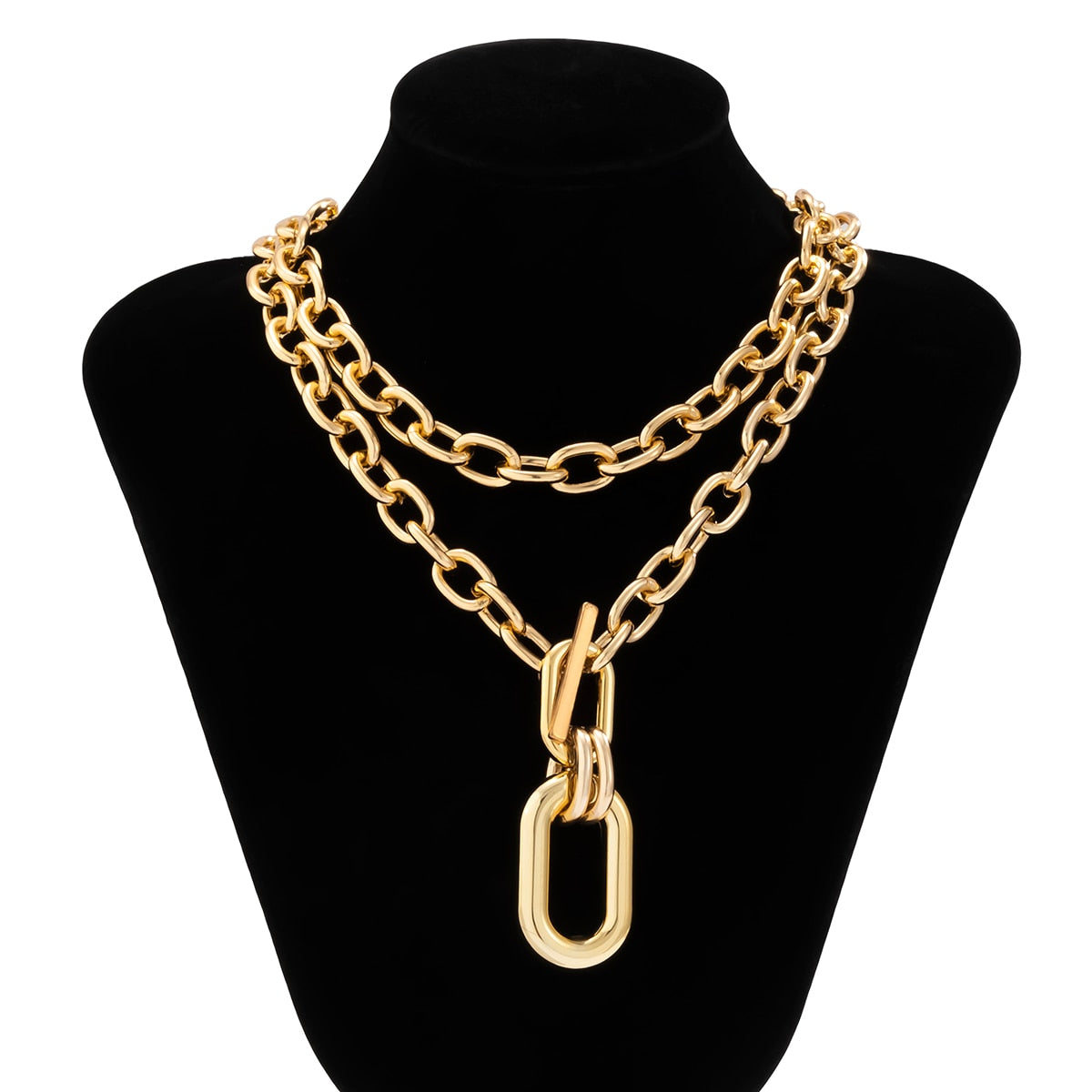 Punk Chunky Chain Choker Necklace for Women Hip Hop Gold Color Layered Collar Necklace Statement Fashion Jewelry