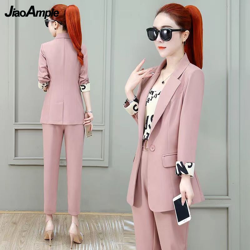 Modern Elegance Women Three-Piece Fashion office Suit Set - Professional Wear with a Touch of Korean Sophistication