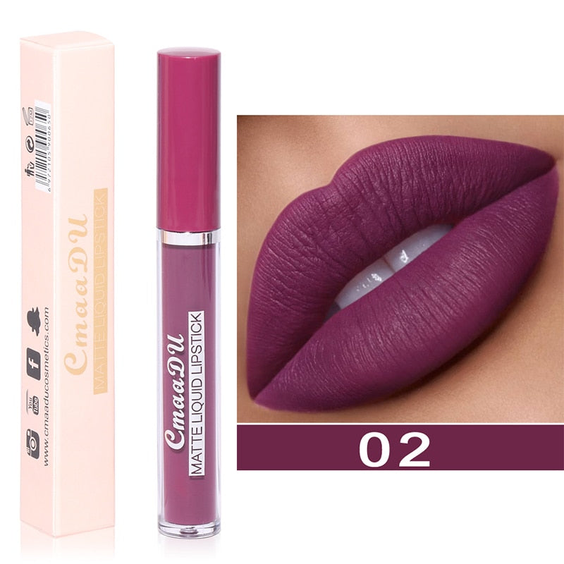 Velvet Matte Lip Gloss Sexy, Long Lasting, Non-stick Cup, Waterproof - Women's Beauty Makeup in Red shade