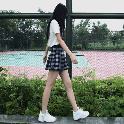 Women Harajuku Skirt Pleat Skirt Preppy Style Plaid Skirts Mini Cute Japanese School Uniforms Ladies Jupe Kawaii Skirt Harajuku