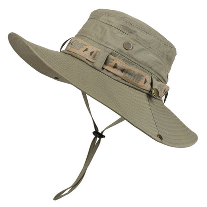 Summer Men Bucket Hat | Outdoor UV Protection Wide Brim Panama Safari Hunting Hiking Hat | Mesh Fisherman Hat Beach Sunscreen Cap