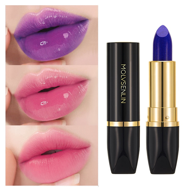 Blue Rose Lipstick Temperature Color Changing Lip Moisturizing Balm Female Makeup Sexy Lip Gloss