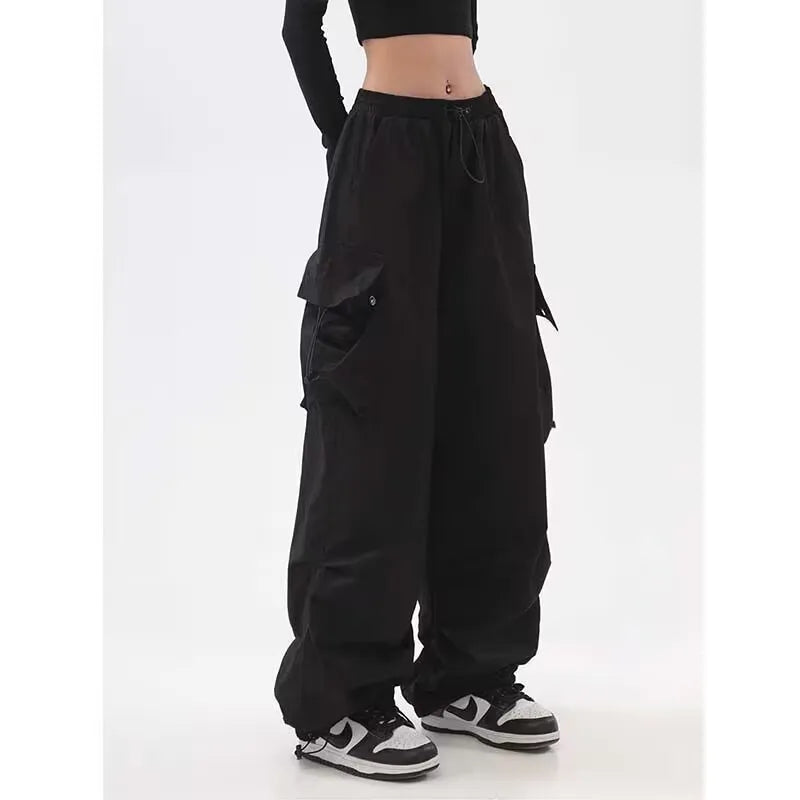 Cargo Pants Women Baggy Trousers 2024 Fall Streetwear Oversized Pants Vintage Casual Elastic Waist Loose Sweatpants Women