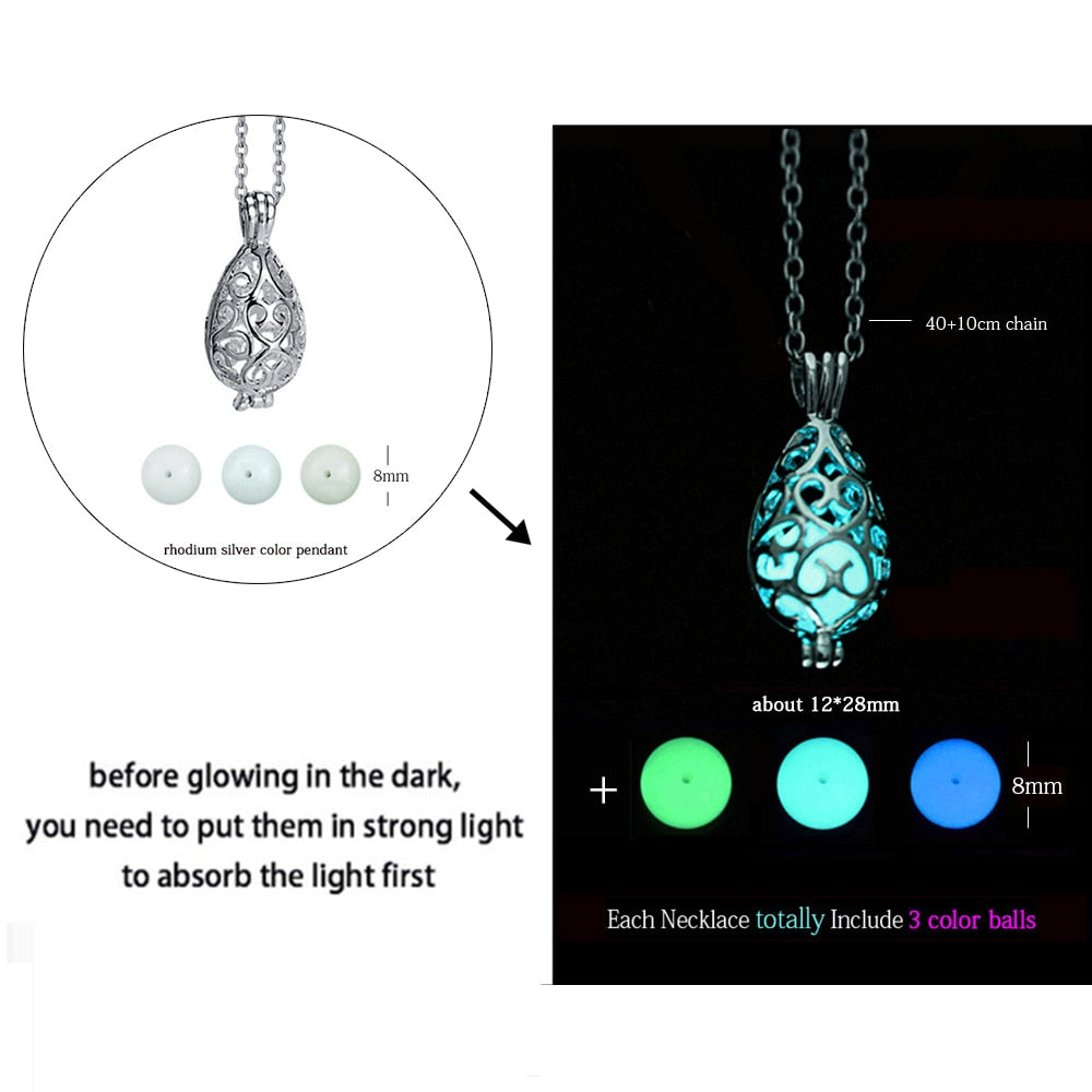 Luminous Dragon Necklace Glowing Night Fluorescence Antique Harajuku Style Silver Plated Glow In The Dark Necklace for Men Women Party Hallowen