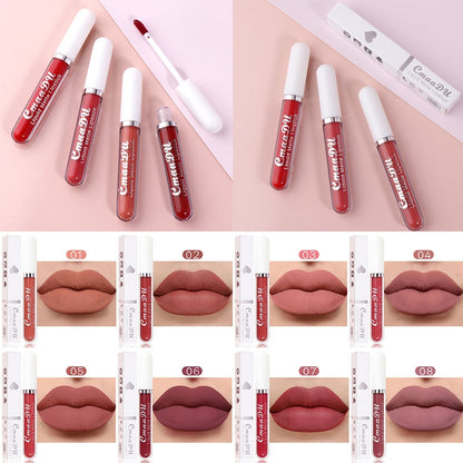 Velvet Matte Lip Gloss Sexy, Long Lasting, Non-stick Cup, Waterproof - Women's Beauty Makeup in Red shade