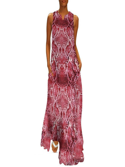 Snake skin Python Dress Summer Animal Skin Print Fashion Bohemia Long Dresses Ladies Custom Vintage Maxi Dress Big Size 4XL 5XL