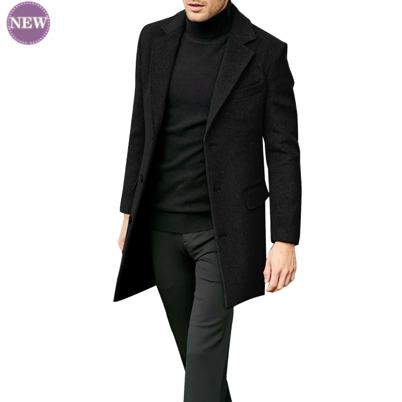 Winter Coats Man New Men's Clothing British Men Business Casual Woolen Coat Spring Jacket Men