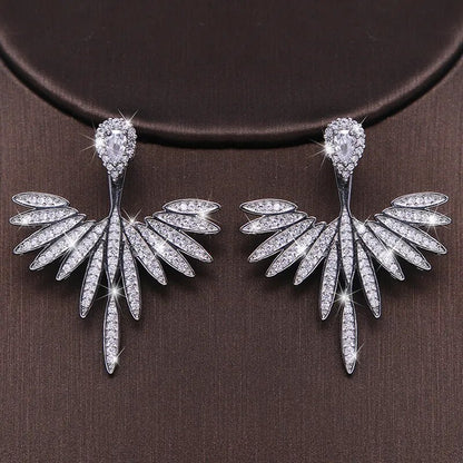 Luxury Trendy Marquise Flower Full Mirco Paved Crystal Zircon Naija Wedding Drop Earring Fashion Party Bridal Jewelry