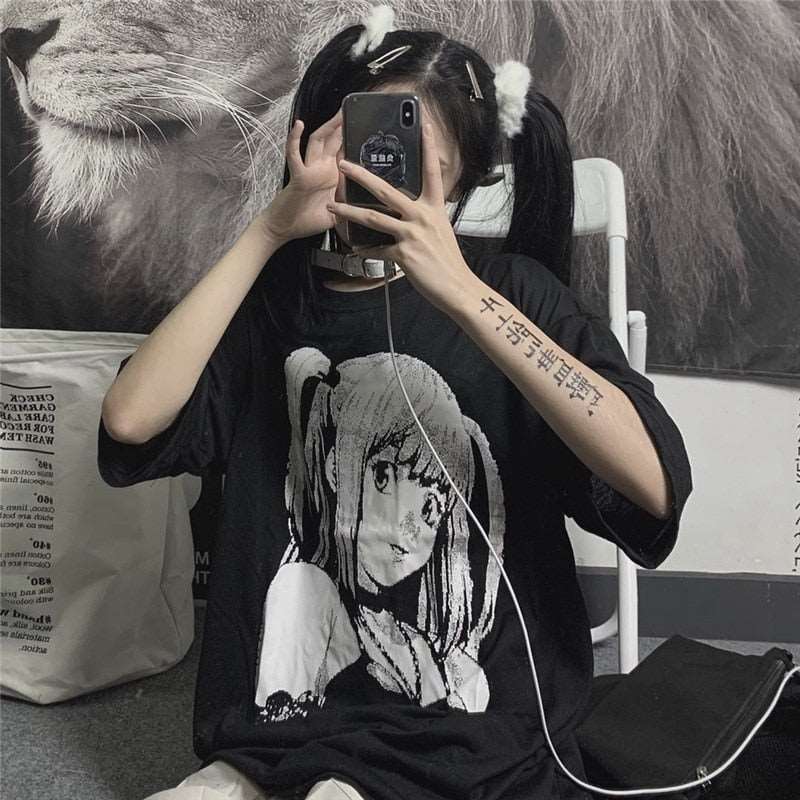 Anime Death Note Sweater Knit T-shirt Cosplay Costume Harajuku Tube Tops Outfit Long Sleeve Loose Sweater for Men and Women