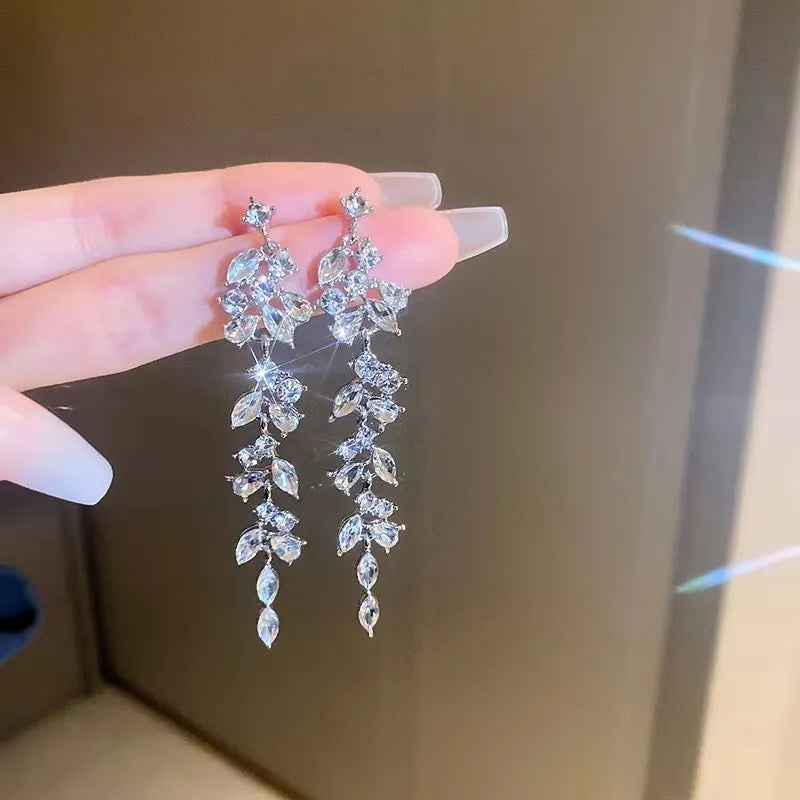 Zircon Earrings - Unique Design, Light Luxury, and Fashionable Trend for Women's Jewelry Parties