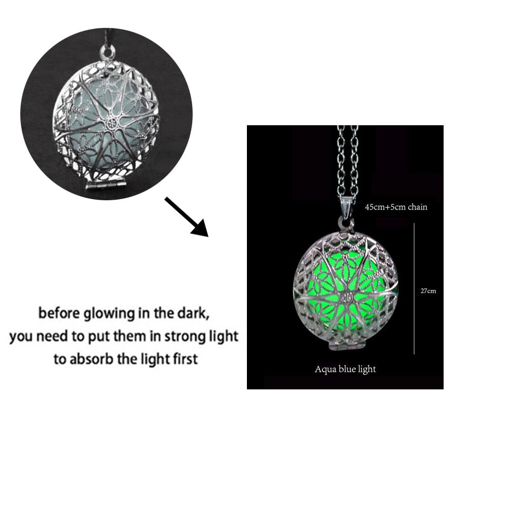 Luminous Dragon Necklace Glowing Night Fluorescence Antique Harajuku Style Silver Plated Glow In The Dark Necklace for Men Women Party Hallowen