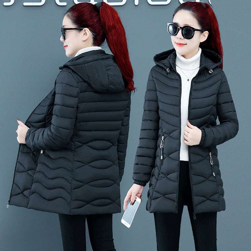 Autumn Winter Ultra-Light Thin Down  Waterproof Coat for Women - Slim Short Hooded Parka Jacket, Warm Women's Outerwear Clothing.