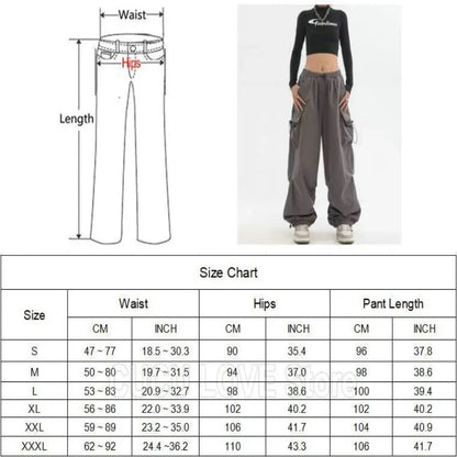 Cargo Pants Women Baggy Trousers 2024 Fall Streetwear Oversized Pants Vintage Casual Elastic Waist Loose Sweatpants Women