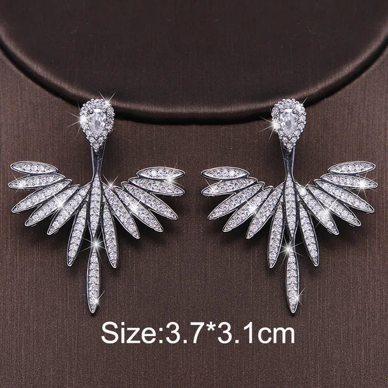 Luxury Trendy Marquise Flower Full Mirco Paved Crystal Zircon Naija Wedding Drop Earring 