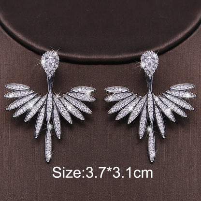 Luxury Trendy Marquise Flower Full Mirco Paved Crystal Zircon Naija Wedding Drop Earring 