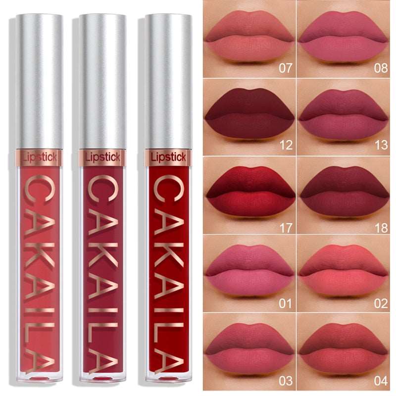 18 Colors Matte Lipgloss Liquid Lipstick Long Lasting Sexy Red Pink Nude Lip Gloss