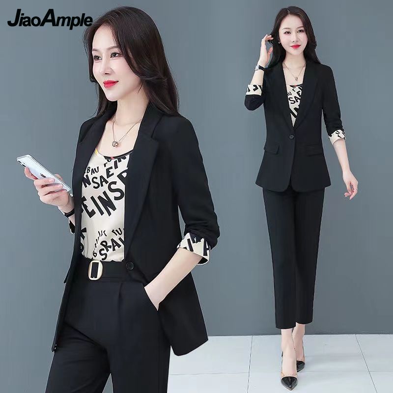 Modern Elegance Women Three-Piece Fashion office Suit Set - Professional Wear with a Touch of Korean Sophistication